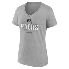 NHL Gray Philadelphia Flyers Women's Personalized Name & Number Midfielder V-Neck T-Shirt