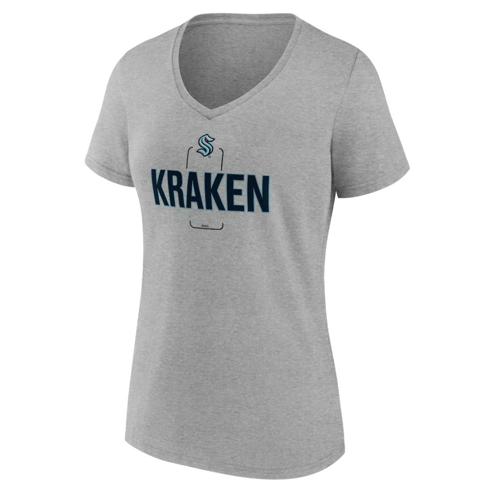 NHL Gray Seattle Kraken Women's Personalized Name & Number Midfielder V-Neck T-Shirt
