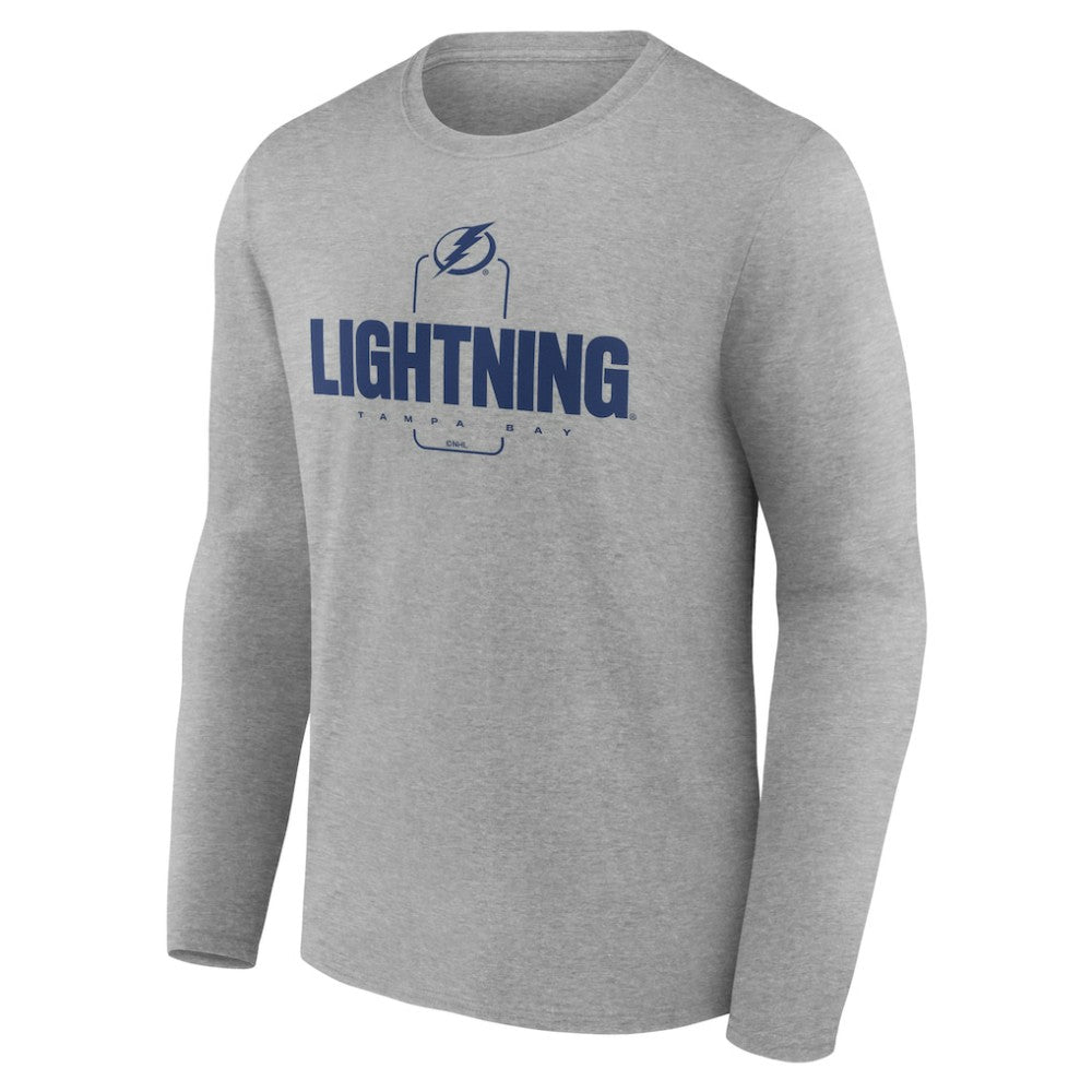 NHL Gray Tampa Bay Lightning Personalized Name & Number Midfielder Long Sleeve T-Shirt