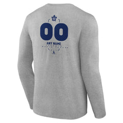 NHL Gray Toronto Maple Leafs Personalized Name & Number Midfielder Long Sleeve T-Shirt