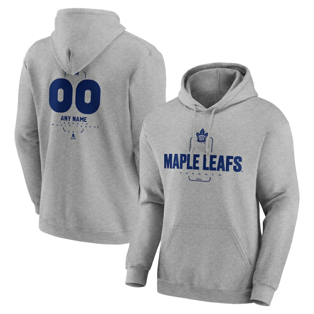 NHL Gray Toronto Maple Leafs Personalized Name & Number Midfielder Pullover Hoodie