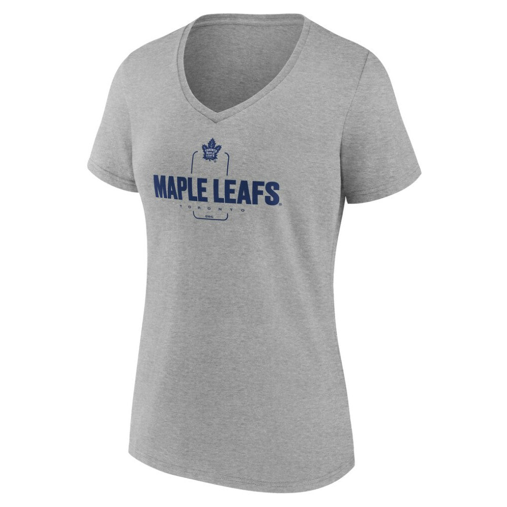 NHL Gray Toronto Maple Leafs Women's Personalized Name & Number Midfielder V-Neck T-Shirt