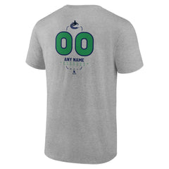 NHL Gray Vancouver Canucks Personalized Name & Number Midfielder T-Shirt