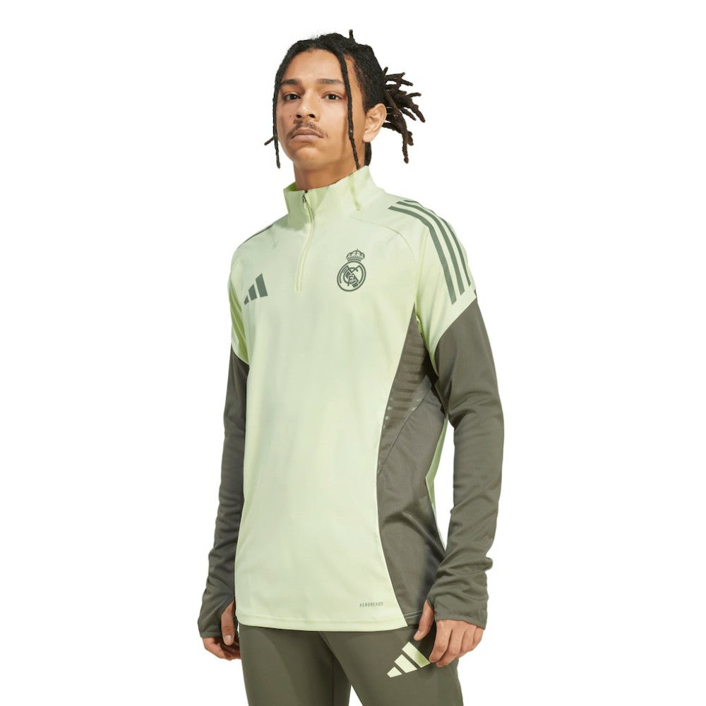 Real Madrid 2025/26 AEROREADY Raglan Quarter-Zip Training Pullover - Adidas Green