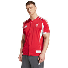Liverpool Full-Button Baseball Jersey - Adidas Red