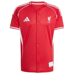 Liverpool Full-Button Baseball Jersey - Adidas Red