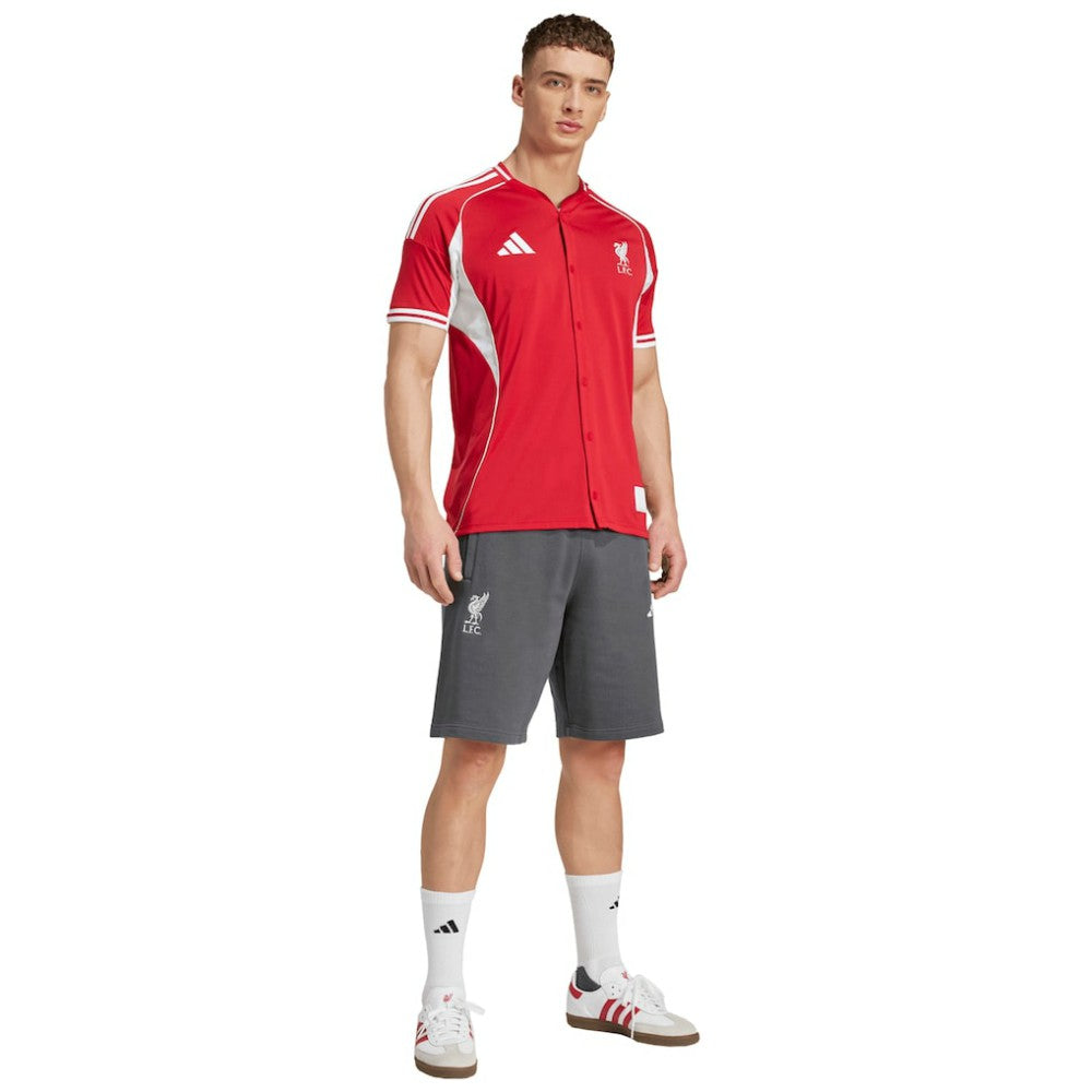 Liverpool Full-Button Baseball Jersey - Adidas Red