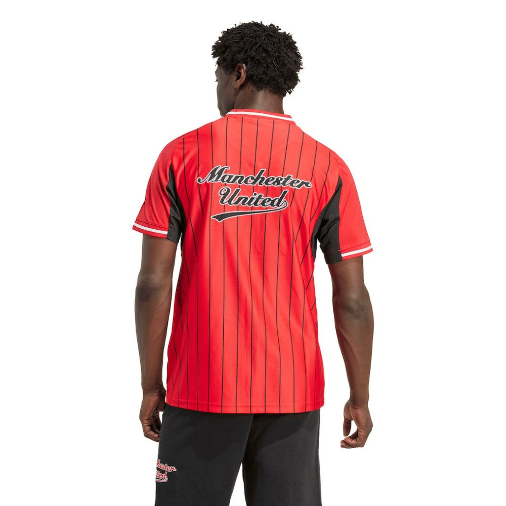 Manchester United US Pack Full-Button Baseball Jersey - Adidas Red