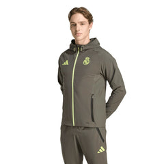 Real Madrid 2025/26 Tiro Vis Tech Travel Jacket - Adidas Olive