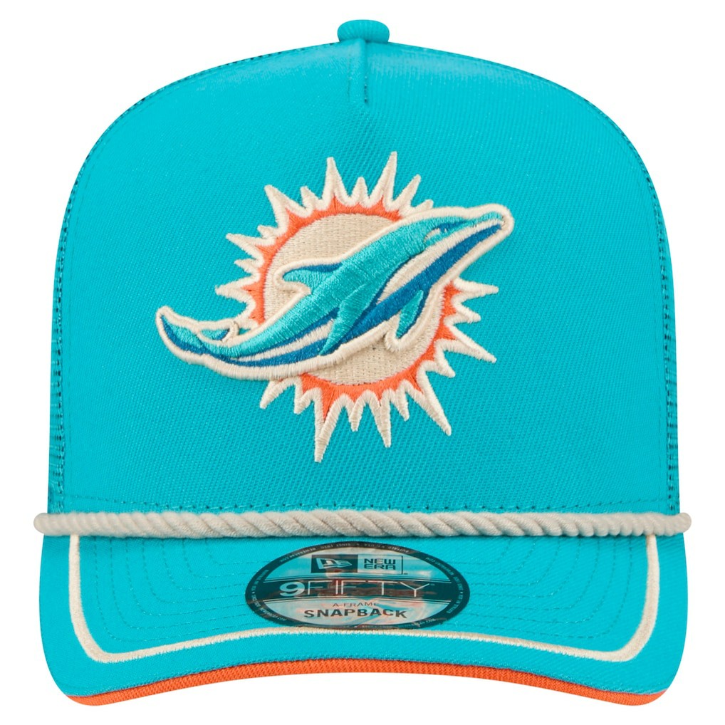 Vintage Team Rope A-Frame Trucker 9FIFTY Snapback Hat - Miami Dolphins