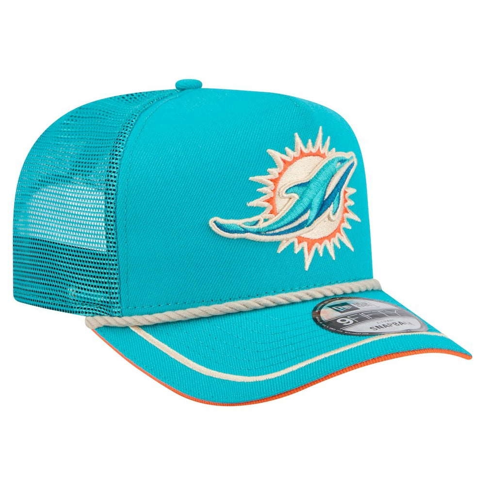 Vintage Team Rope A-Frame Trucker 9FIFTY Snapback Hat - Miami Dolphins