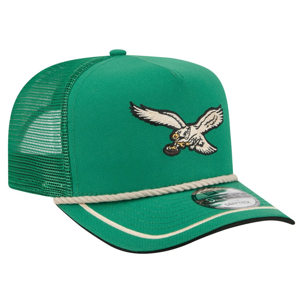 Vintage Team Rope A-Frame Trucker 9FIFTY Snapback Hat - Philadelphia Eagles