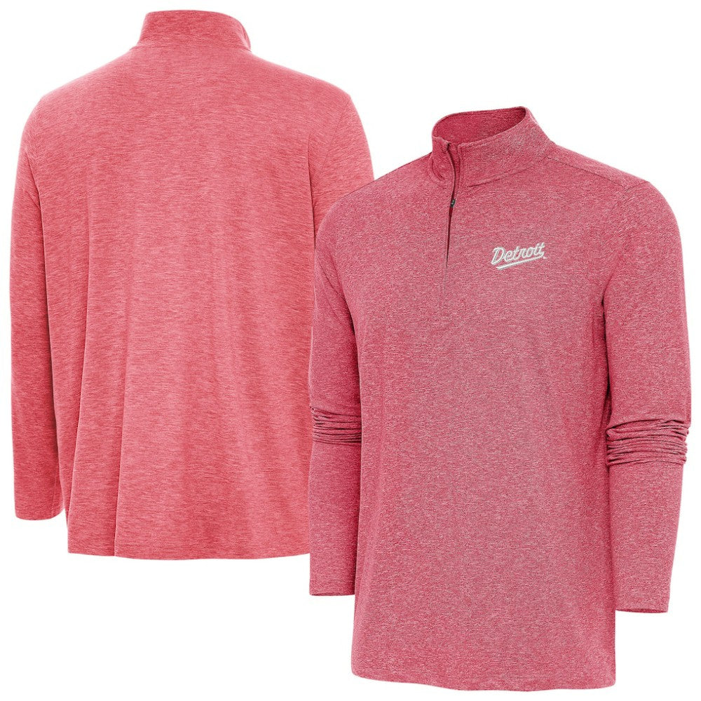 NHL Heather Red Detroit Red Wings Antigua 2025 NHL Stadium Series Hunk Quarter-Zip Jacket