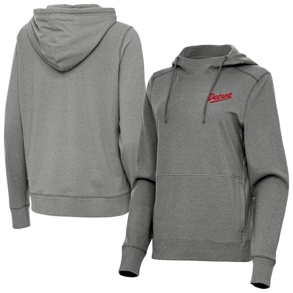 NHL Heather Black Detroit Red Wings Antigua Women's 2025 NHL Stadium Series Justice Pullover Hoodie