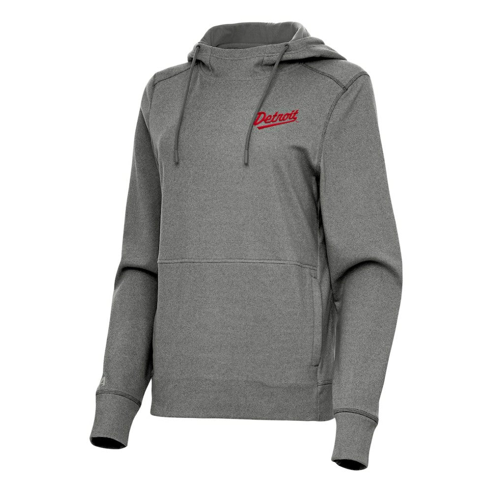 NHL Heather Black Detroit Red Wings Antigua Women's 2025 NHL Stadium Series Justice Pullover Hoodie