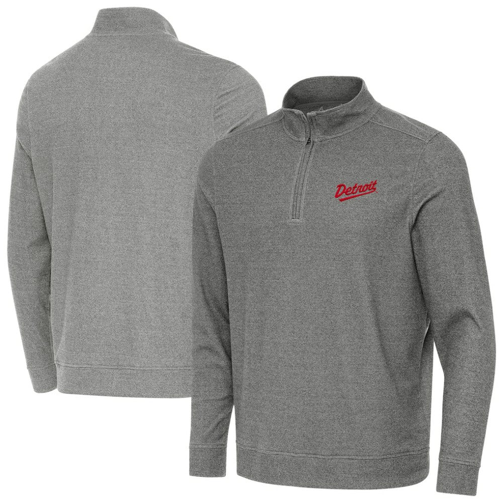 NHL Heather Black Detroit Red Wings Antigua 2025 NHL Stadium Series Subtle Quarter-Zip Top