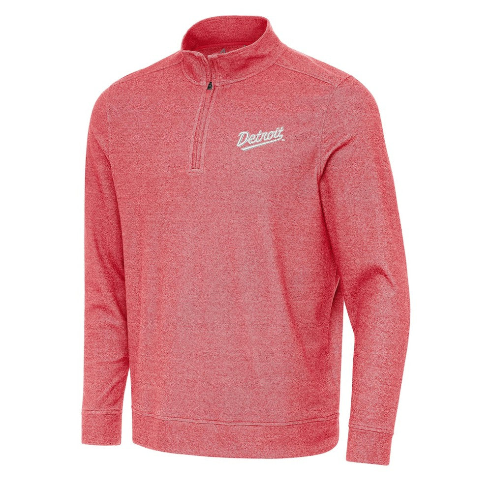 NHL Heather Red Detroit Red Wings Antigua 2025 NHL Stadium Series Subtle Quarter-Zip Top