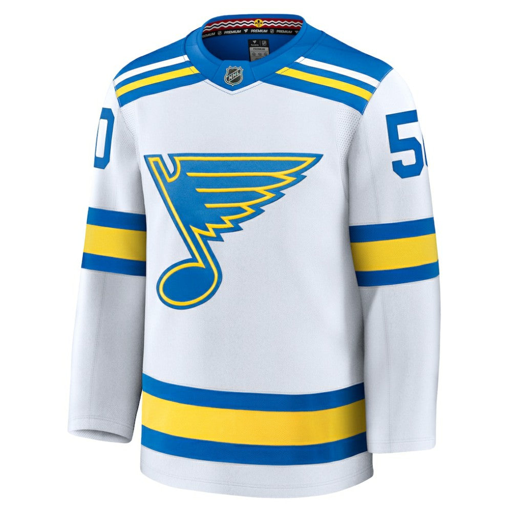 NHL White Jordan Binnington St. Louis Blues Fanatics Away Premium Player Jersey