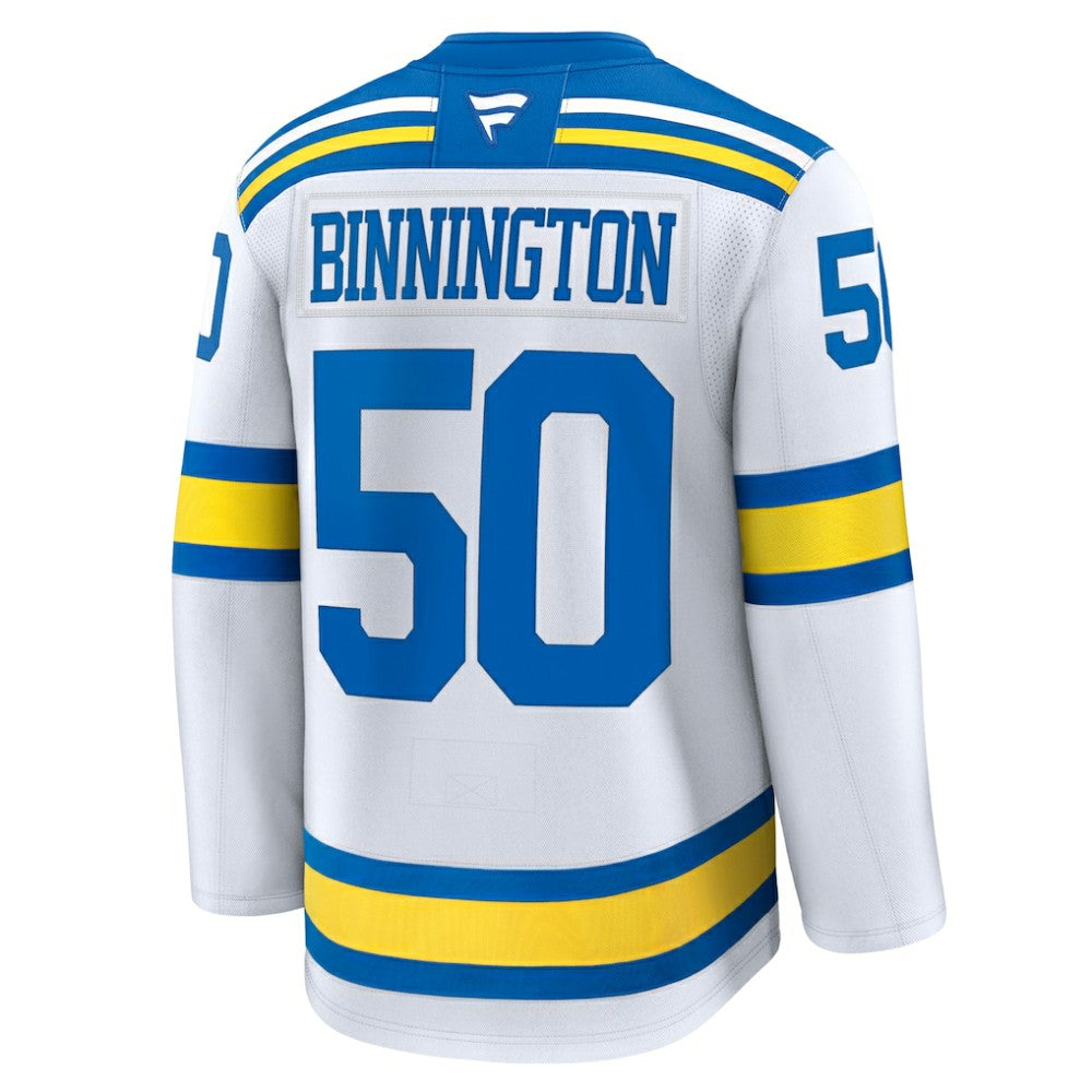 NHL White Jordan Binnington St. Louis Blues Fanatics Away Premium Player Jersey