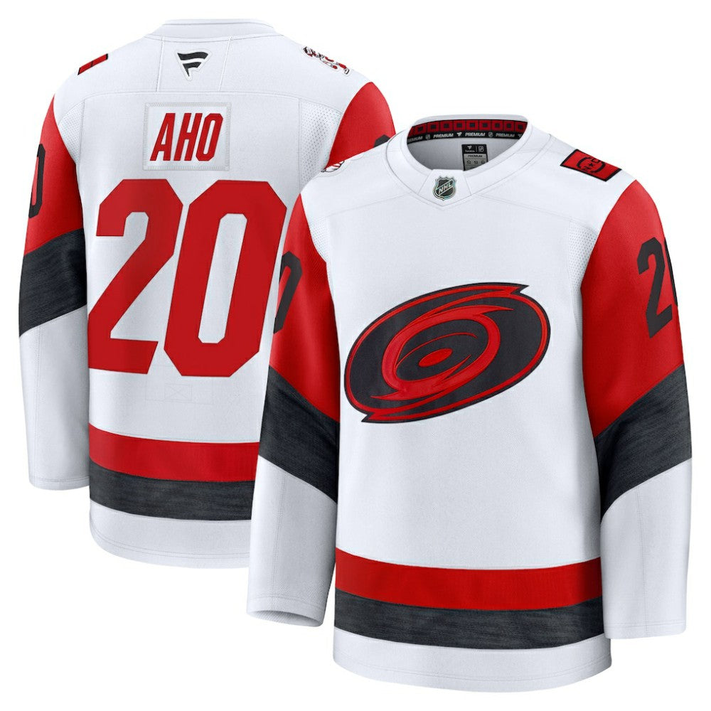 NHL White Sebastian Aho Carolina Hurricanes Fanatics Away Premium Jersey
