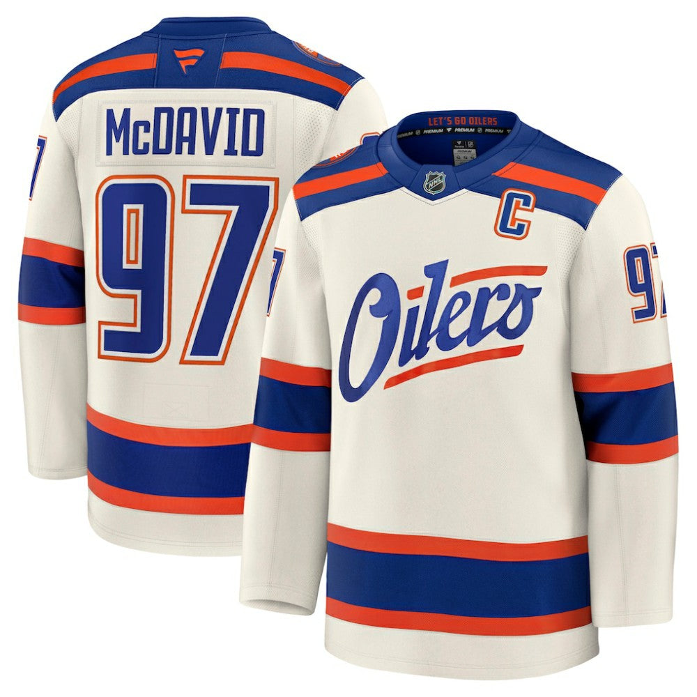 NHL Light Beige Connor McDavid Edmonton Oilers Fanatics Alternate Premium Jersey