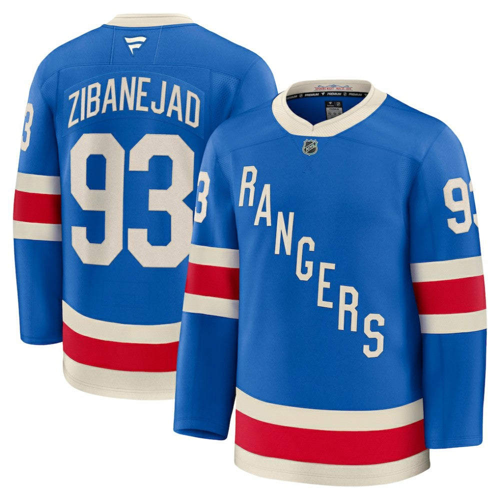 NHL Blue Mika Zibanejad New York Rangers Fanatics Centennial Premium Jersey