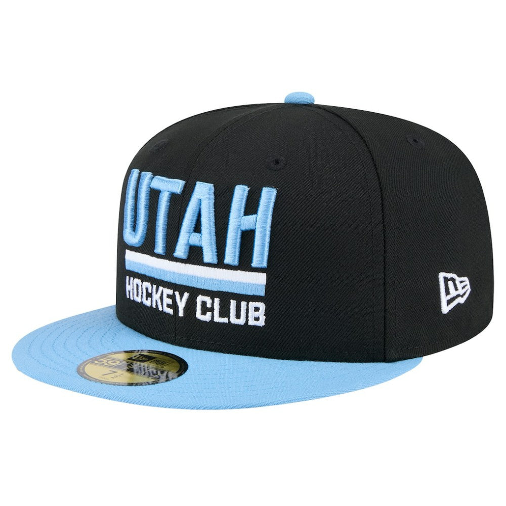 NHL Black/Light Blue Utah Mammoth New Era Lockup 1st Season 59FIFTY Fitted Hat