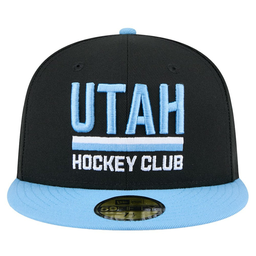 NHL Black/Light Blue Utah Mammoth New Era Lockup 1st Season 59FIFTY Fitted Hat