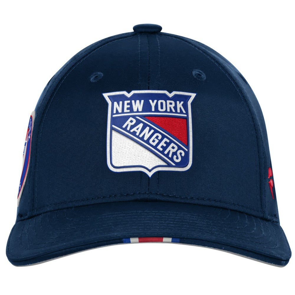 NHL Navy New York Rangers Fanatics Youth 2025 NHL Draft Authentic Pro On-Stage Podium Adjustable Hat