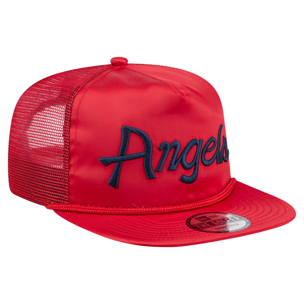 MLB Los Angeles Angels New Era Retro Satin Script Golfer Adjustable Hat