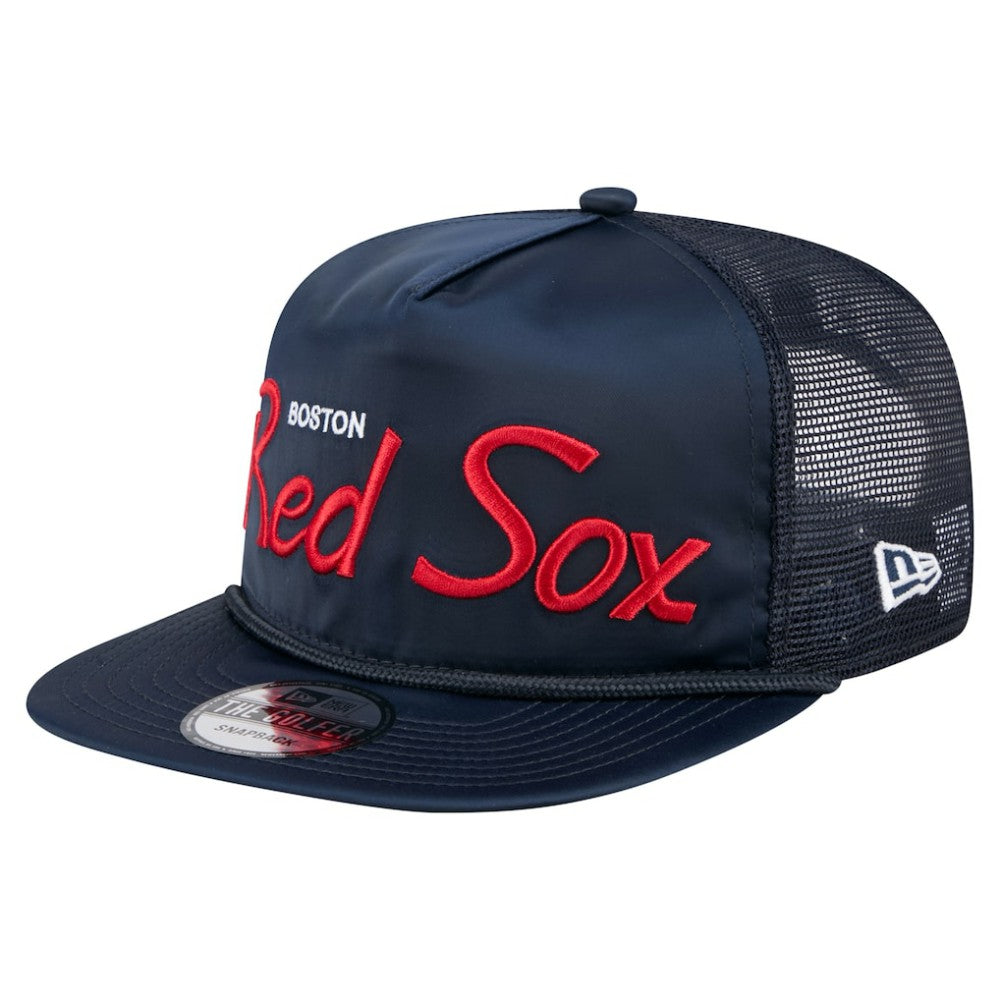 MLB Boston Red Sox New Era Retro Satin Script Golfer Adjustable Hat