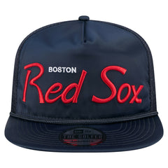 MLB Boston Red Sox New Era Retro Satin Script Golfer Adjustable Hat