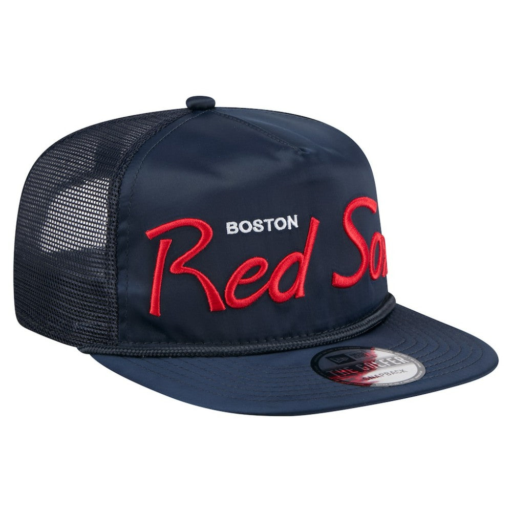 MLB Boston Red Sox New Era Retro Satin Script Golfer Adjustable Hat