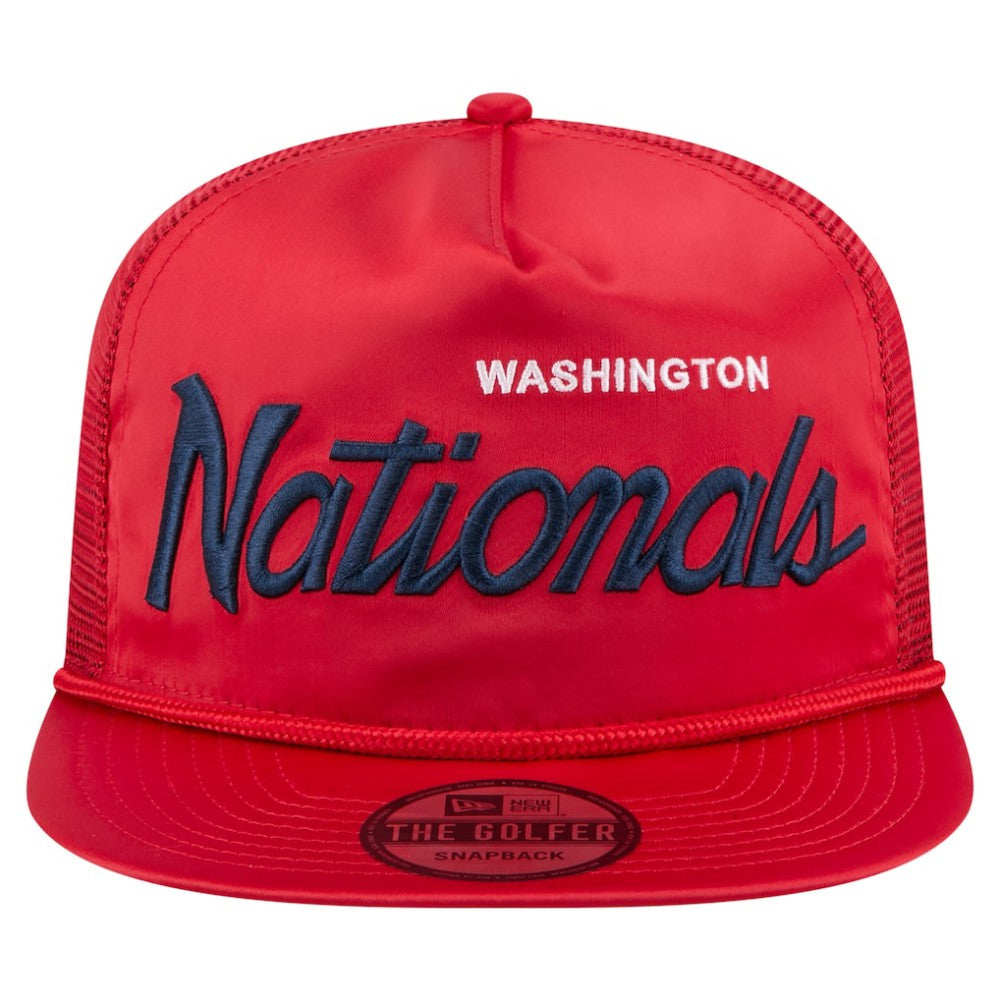 MLB Washington Nationals New Era Retro Satin Script Golfer Adjustable Hat