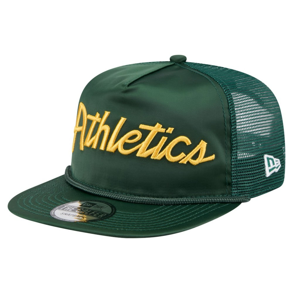 MLB Athletics New Era Retro Satin Script Golfer Adjustable Hat