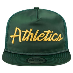 MLB Athletics New Era Retro Satin Script Golfer Adjustable Hat