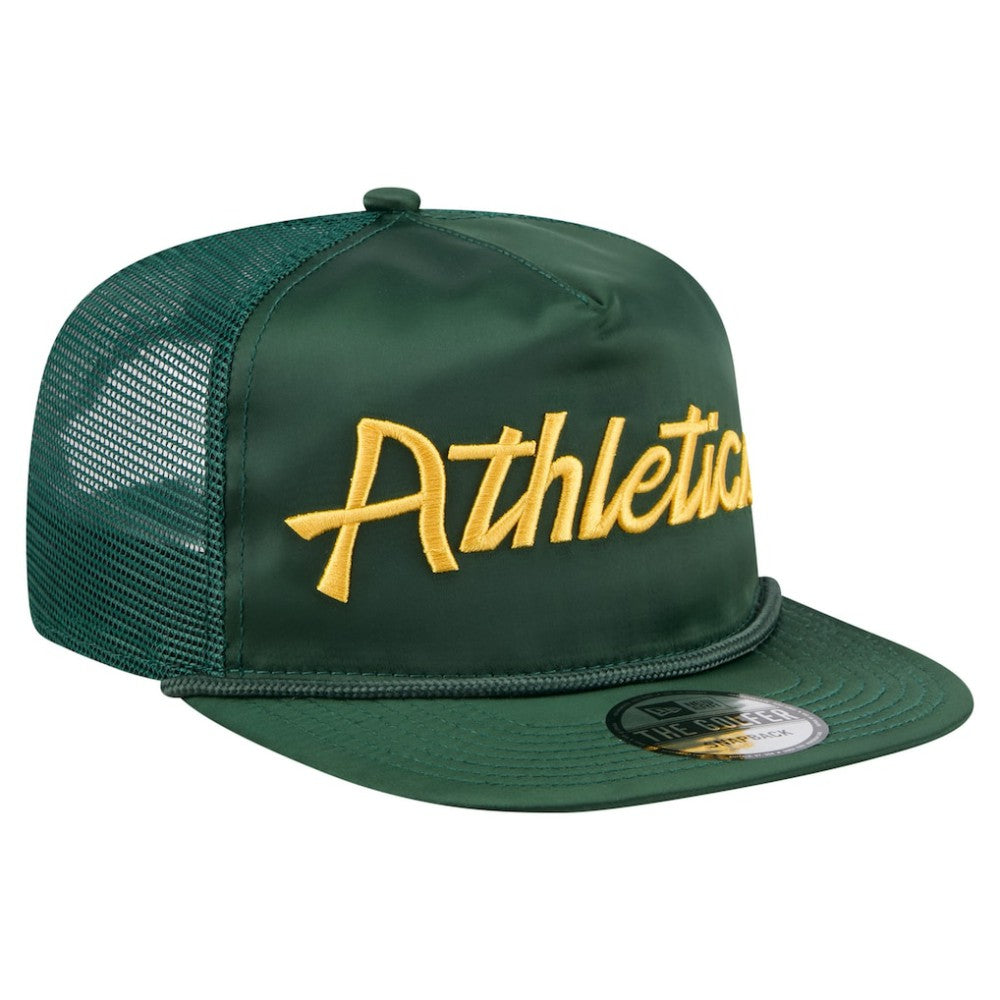MLB Athletics New Era Retro Satin Script Golfer Adjustable Hat
