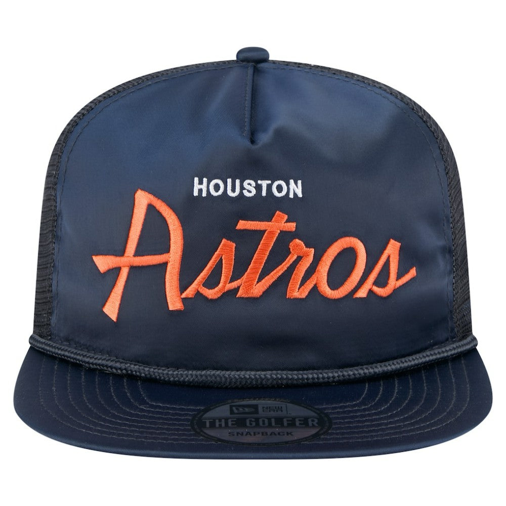 MLB Houston Astros New Era Retro Satin Script Golfer Adjustable Hat