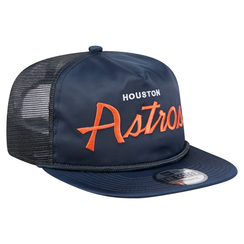 MLB Houston Astros New Era Retro Satin Script Golfer Adjustable Hat
