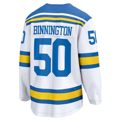 NHL White Jordan Binnington St. Louis Blues Fanatics Away Breakaway Player Jersey