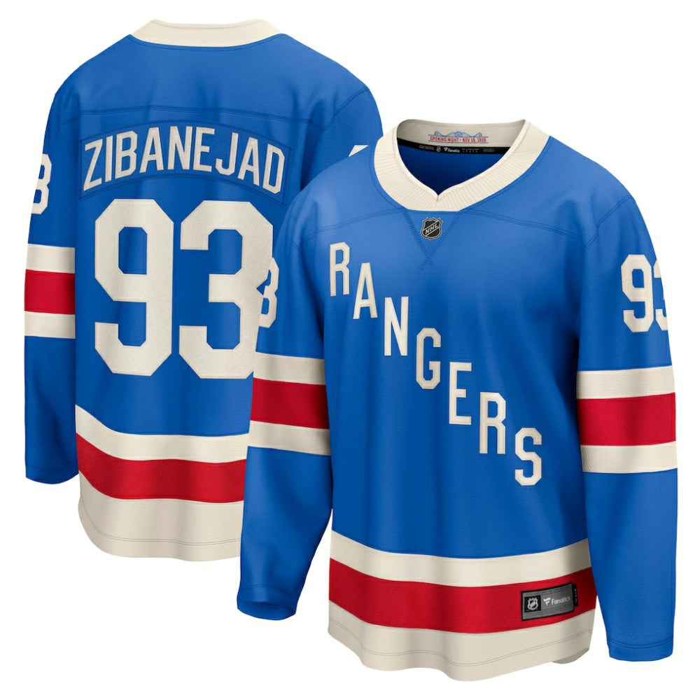 NHL Blue Mika Zibanejad New York Rangers Fanatics Centennial Breakaway Jersey