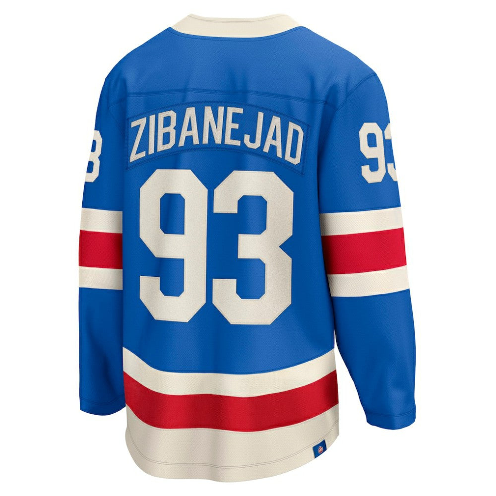 NHL Blue Mika Zibanejad New York Rangers Fanatics Centennial Breakaway Jersey