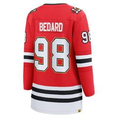 NHL Red Connor Bedard Chicago Blackhawks Fanatics Women's Centennial Breakaway Player Jersey