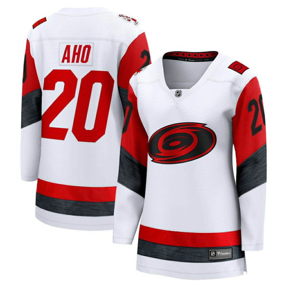NHL White Sebastian Aho Carolina Hurricanes Fanatics Women's Away Breakaway Jersey