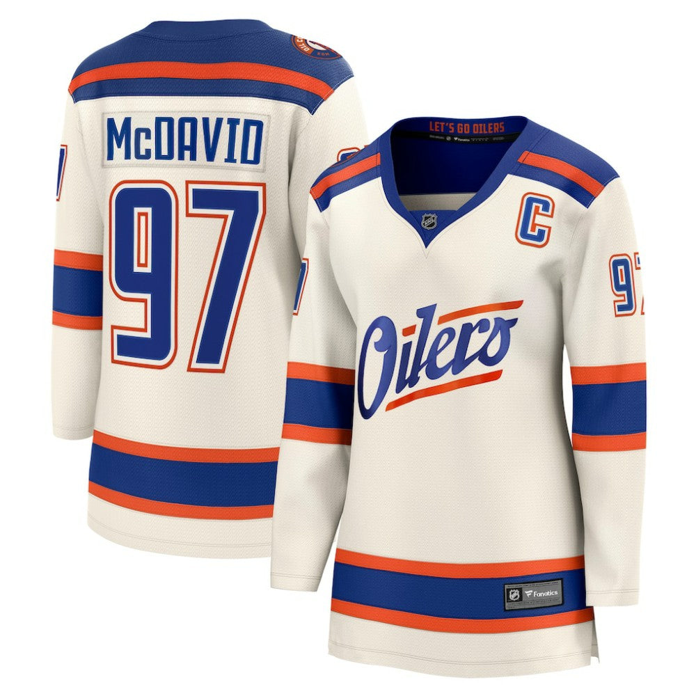NHL Light Beige Connor McDavid Edmonton Oilers Fanatics Women's Alternate Breakaway Jersey