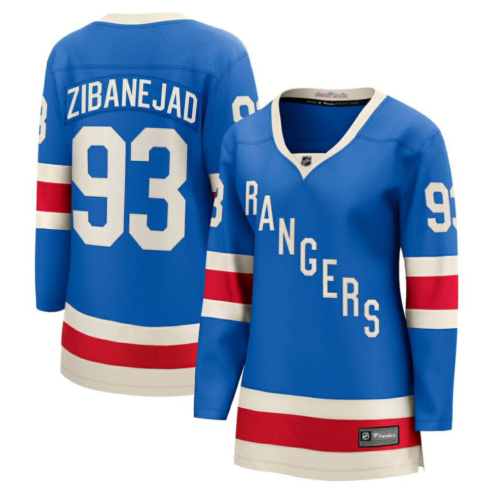 NHL Blue Mika Zibanejad New York Rangers Fanatics Women's Centennial Breakaway Jersey