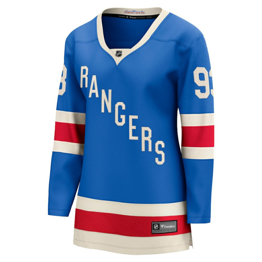 NHL Blue Mika Zibanejad New York Rangers Fanatics Women's Centennial Breakaway Jersey