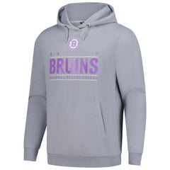 NHL Gray Boston Bruins Levelwear Hockey Fights Cancer Pulsar Off Season Tri-Blend Pullover Hoodie