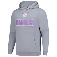 NHL Gray New York Rangers Levelwear Hockey Fights Cancer Pulsar Off Season Tri-Blend Pullover Hoodie