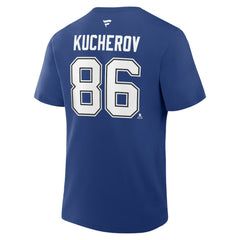 NHL Blue Nikita Kucherov Tampa Bay Lightning Fanatics Authentic Stack Name & Number T-Shirt